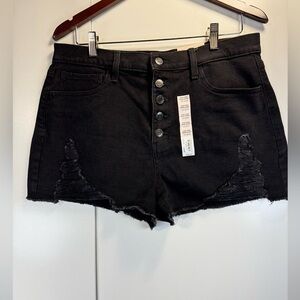 So - Mom Jean Shorts High-rise 5-pocket Destructive stretch Cut-off Junior Sz 15